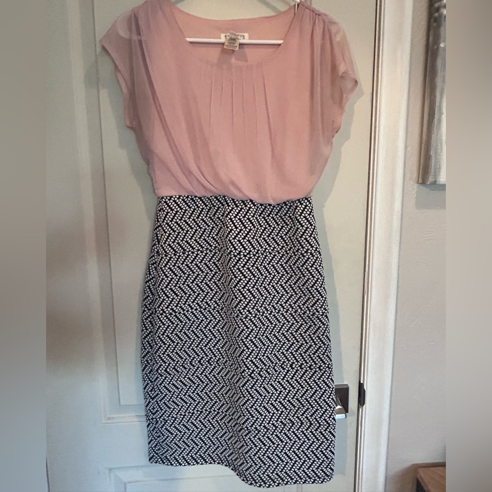 Enfocus Studio Blush Mixed Media Bodycon Dress